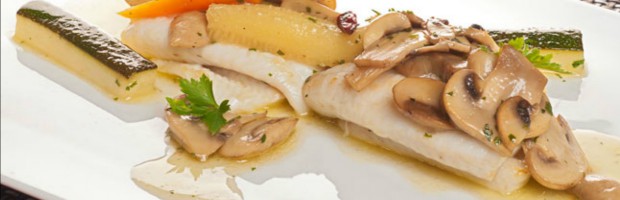 SOLE WITH PICKLED MUSHROOMS
